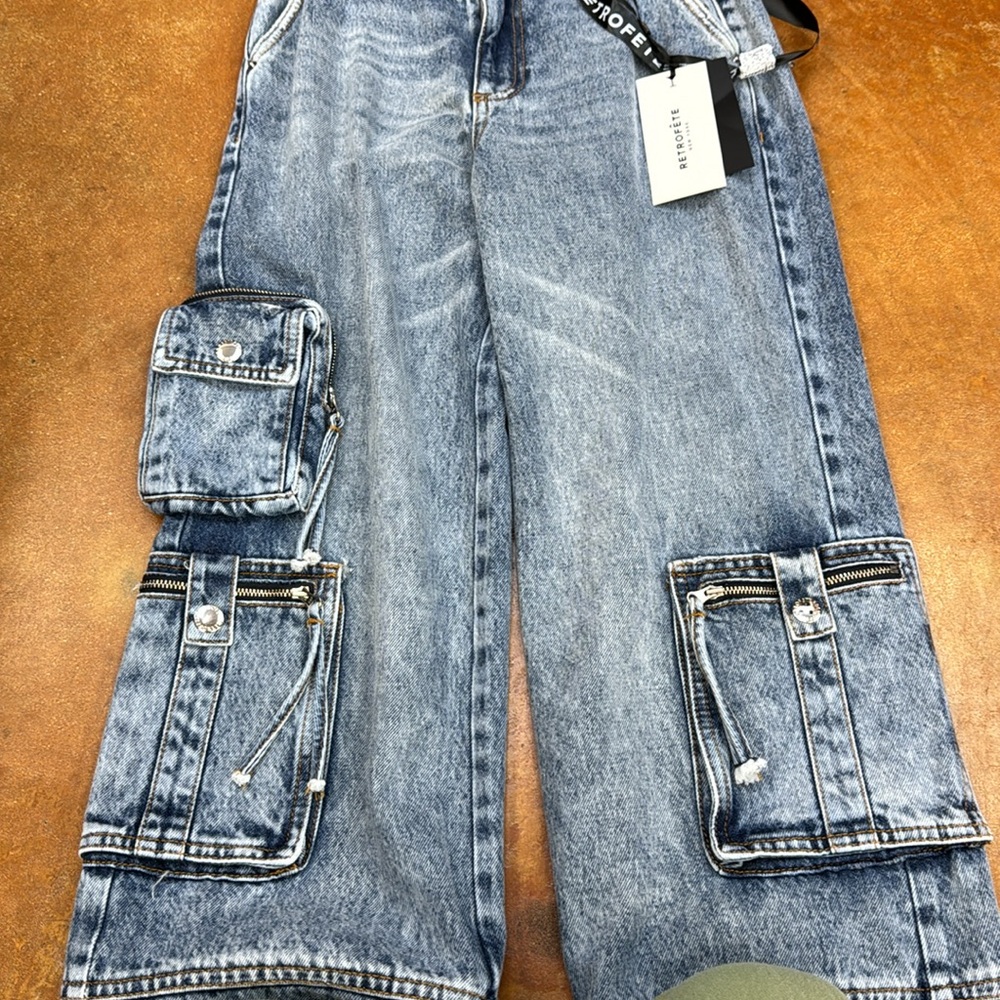 Retrofete Blue Straight Leg Jeans - Picture 2 of 7